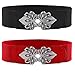 Fasker 2 Pack Womens Vintage Waist Belt Wide Elastic Stretch Retro Cinch Belt