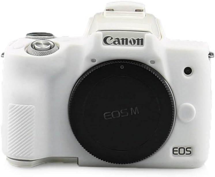 Silicone Camera Case，Silicone Protective Cover for Canon EOS M50, White