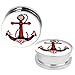 BodyJ4You Ear Gauges 0G Steel Logo Kit Screw Fit Plugs (8mm) - 6 pieces