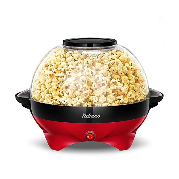 Yabano Popcorn Maker Machine, 5L Popcorn Popper, Nonstick Plate, Electric Stirring with Quick-Heat Technology, Cool…
