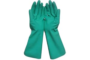 Huakway Heavy Duty Cleaning Gloves, Resuable Household Gloves Resistance of Oil, Acid, Soda, Solvent (Green Medium 2-Pack)