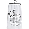 Primitives By Kathy Queen Tea Towel, 28x28 Inch - Cotton Kitchen Towel For Drying & Decor