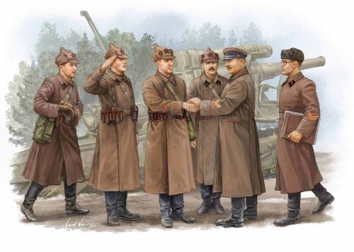 Trumpeter Soviet Artillery Commander Inspection Figure Set, Scale 1/35, 6-Pack