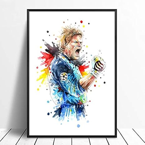 Taoyuemaoyi Oliver Kahn Fussballstar Poster Original Aquarell Wandkunst Wohnkultur Wanddekor Leinwanddruck 40 60 Cm Amazon De Kuche Haushalt