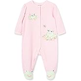 Little Me Clothes for Baby Girls' 100% Cotton Scratch-Free Tag Footie Sleeper, Preemie to 9 Months
