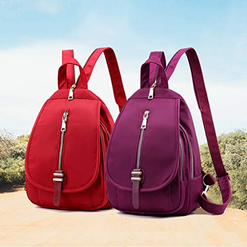 Excursion Sports Large Capacity Zipper Backpack for Women, Girls Solid Color Waterproof Student Shoulder Bag, Lightweight Street Travel Camping Satchel Schoolbag Daypacks