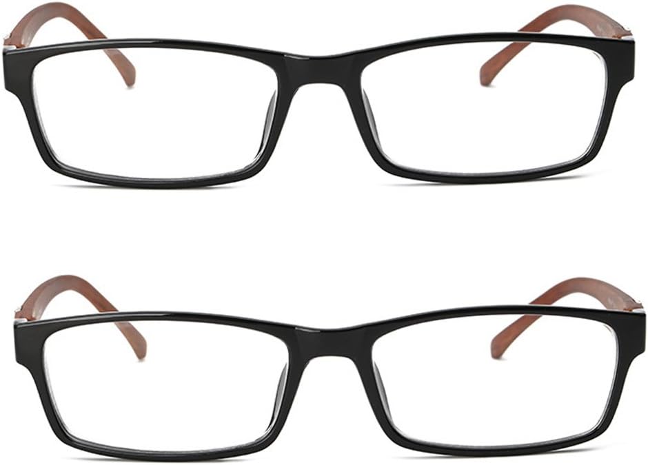 Rongchy 2PRS New Unisex Classic Glasses Full Rims Nearsighted Myopia Daily Use Boy and Girl Fashion Distance Glasses -1.00 Lenses Brown Frame Spectacles