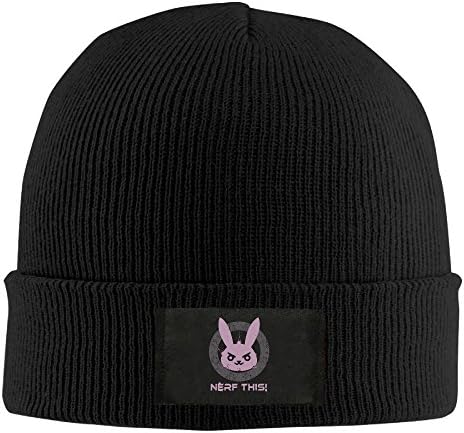 Rabbit Knitted Beanie Cap For Women &amp; Men Black