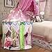 EocuSun Girls Princess Castle Play Tents with Glow in The Dark Stars, Kids Pink Play Tent House with Lights and Carrying Case for Indoor and Outdoor Use