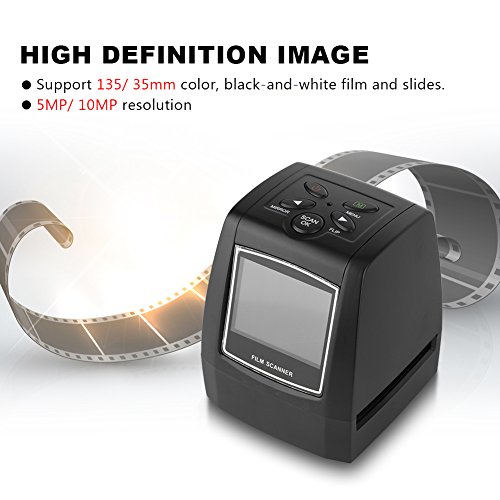 V BESTLIFE Negative Film & Slide Scanner, 2.36'' TFT LCD Screen 5MP/ 10MP USB 135/ 35mm Negative Film Scanner Support SD MMC Card
