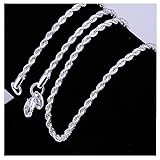 Fashion 925 Jewelry Classic Distort Rope Beautiful Sterling Silver Necklace Chain For Women Men