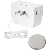 DEWENWILS Touch Dimmer Switch,Touch Pad Control, 3 Levels of Dimming, White | 8FT Extension Cord, Ideal for Dimmable LED/CFL Lights, and Incandescent Bulbs, Fits Living Room, Bedroom, ETL Listed, White