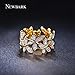 NEWBARK 10 Butterflies 18k Yellow Gold Plated Cubic Zircon Women's Rings Size 5.5