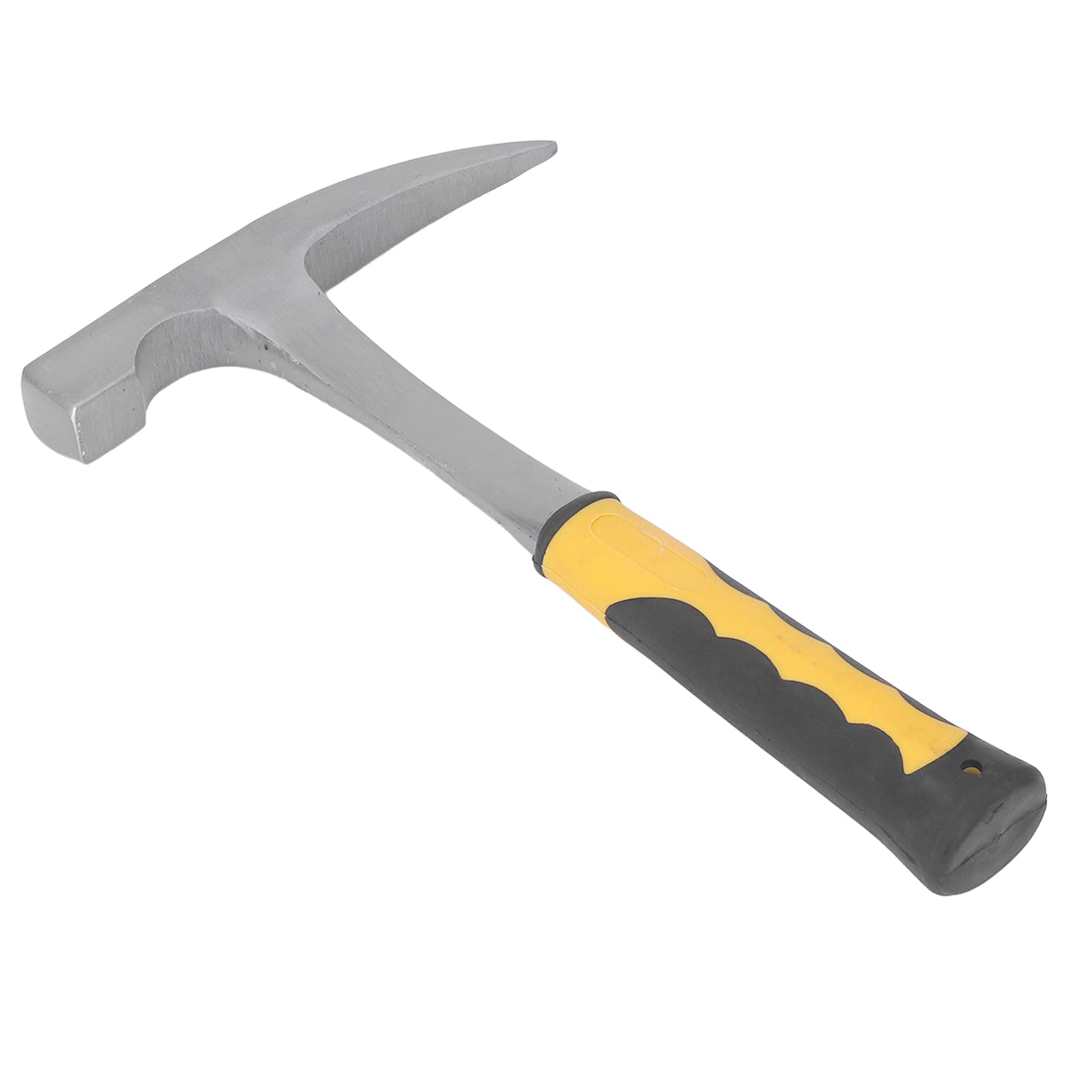 Rock Pick Hammer, Long Life Geological Hammer Made of High Carbon Steel with Rubber Grip, Polished Tip Design for Masonry Archaeologists (Pointed Tip)