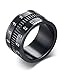 Mealguet Jewelry 12mm Wide Stainless Steel Black Plated Camera Telephoto Lens Design Novelty Men's Spinner Ring Bands