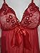 IWISHME Women Plus Size Sequin Sexy Babydoll Lingeries (6XL=US Size 5XL, Red)