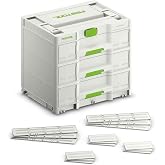 Festool 5777769 Sortainer&sup3; SYS3-SORT/3 M 337 | SYS3-compatible modular drawer unit &ndash; includes 6 long dividers, 9 short dividers &amp; label cover
