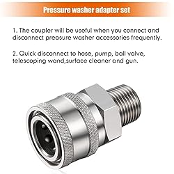 Hotop 2 Sets NPT 3/8 Inch Stainless Steel Male and