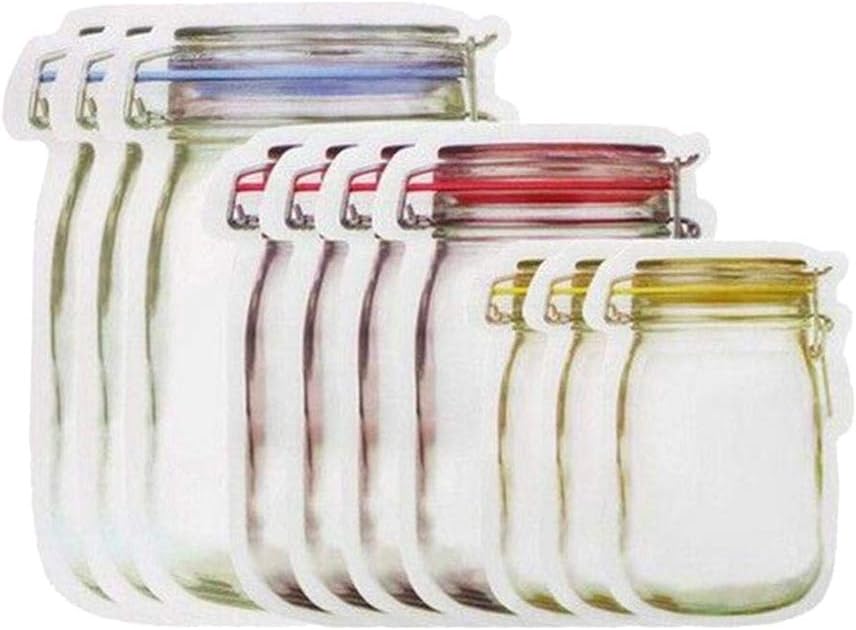 ZHAOYANG Mason Jar Pattern Food Saver Storage Bags Set Kitchen Organizer Childrens Snacks Food Storage Bags