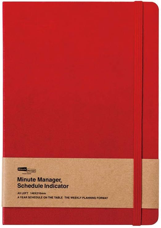 Amazon ハイタイド 手帳 21年3月始まり 4月始まり対応 ミニットマネージャー Ex レッド A5 レフト ウィークリー 手帳 文房具 オフィス用品