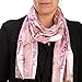 Pastel Pink Easter Silk Feel Scarf with Eggs, Bunnies and Flowers