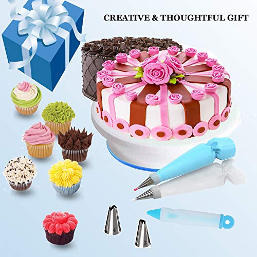 Homics 109 Pcs Cake Decorating Kit Baking Accessories Including Cake Turntable, Numbered Icing Tips, Disposable and Reusable Pastry Bags, Icing Spatula, Baking Cups and Other Cake Making Supplies - Thumbnail 6