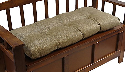 Klear Vu The Gripper Non-Slip Tufted Omega Universal Bench Cushion, 36", Gold