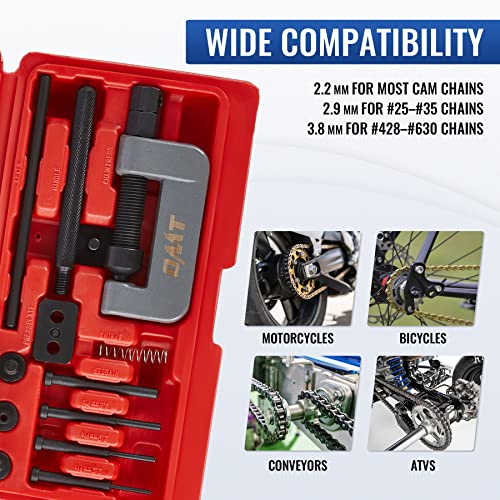 OMT Chain Breaker, 19pc Chain Breaker Tool Kit with C Frame 3 Anvils 5