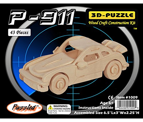 Puzzled Car Porsche911 SM 3D Jigsaw Woodcraft Kit Wooden Puzzle