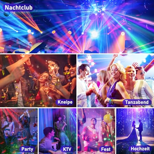 Vicalo Disco Licht mit Dual Disco Bällen – RGB Sound-aktivierte Partylichter, Stroboskop Effekt Licht für DJ, KTV, Club, Weihnachtsfeier