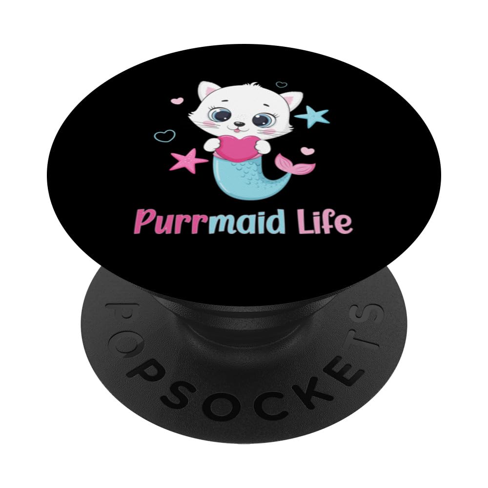 Purrmaid Life Mercat Mermaid Cat PopSockets Swappable PopGrip