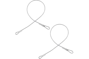 UFURMATE 2Pcs Chew Proof Dog Leash Extender 35" Metal Cable Lead Extender for Collar & Harness Heavy Duty Wire Rope Extension