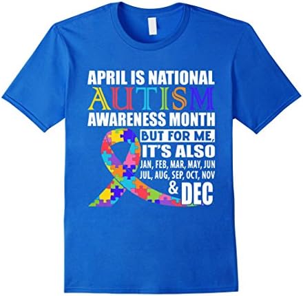 Men's April Is Autism Awareness Month T-Shirt Large Royal Blue