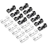 eBoot 20 Pieces Self Adhesive Cable Clips Cable Drop Wire Holder, Transparent and Black