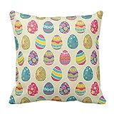 Colorful Pastel Easter Eggs Cute Pattern Pillow Case