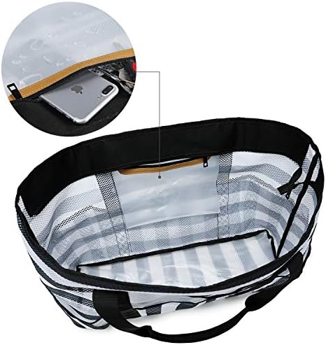 BLUBOON Mesh Beach Bag Toy Tote Bag Family Pool Oversized 22 inches Shopping Bag Waterproof Cell Phone Pocket Sandproof Bottom 4 BLUBOON Mesh Beach Bag Toy Tote Bag Family Pool Oversized 22 inches Shopping Bag Waterproof Cell Phone Pocket Sandproof Bottom