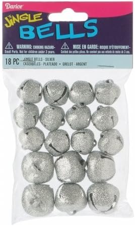 Barclay Butera 13139 Glitter Jingle Bells 18/Pkg-Silver Assorted
