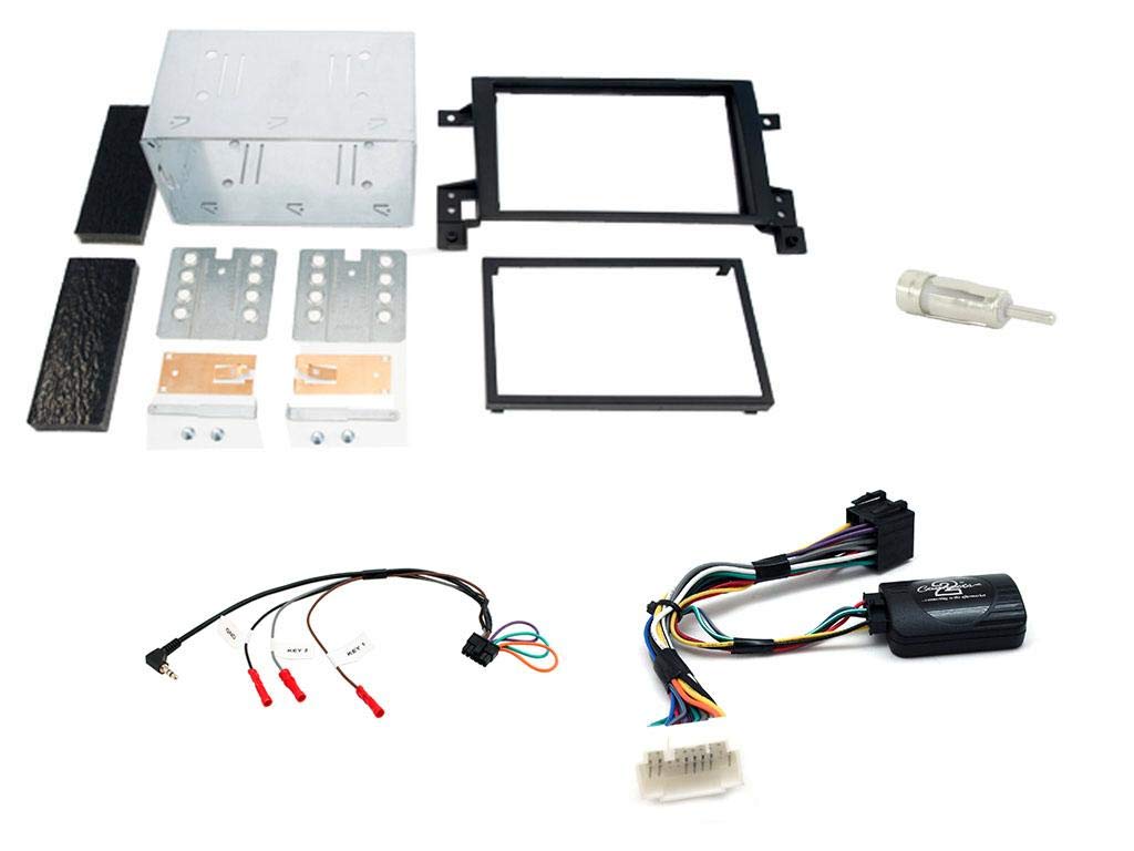 Connects2 CTKSZ01 - Suzuki Grand-Vitara 2005-2011 Black Double DIN Fascia & Steering Wheel Control Interface Kit