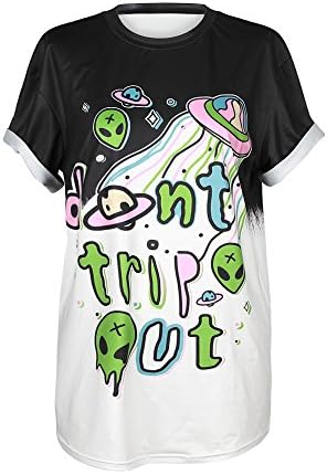 MHOTCIG Fashion Couple Tops Women Summer Casual T Shirt Punk Sleeve Printed T-Shirts