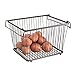 mDesign Stackable Wire Storage Basket for Kitchen, Pantry, Cabinet - Pack of 2, 12