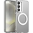 Pzwoxukhov Compatible with Samsung Galaxy S24+ Case Cover,Supports Wireless Charging,Shockproof Magnetic Phone Case，Compatible with Samsung Galaxy S24 Plus Case White