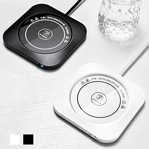 SHZONS 8.5W Coffee Mug Warmer USB Heated Pad Intelligent 55℃ Thermostatic Smart Cup Heater for Office Desktop Beverage Warmer(Black)
