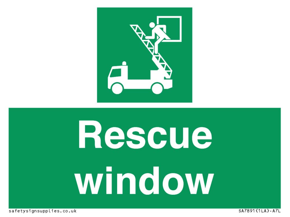 Rescue window Sign - 100x75mm - A7L