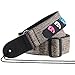 NEUMA Guitar Strap with Leather Ends and Pick Pocket, 3 Picks Included, Ideal for Electric Acoustic Bass Guitar and Ukulele, (Brown)