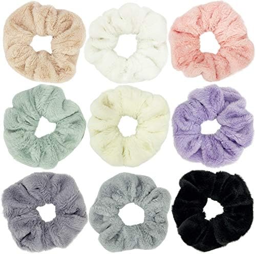 シュシュ ふわふわ ヘアゴム かわいい 女性 髪飾り 上品 BETITETO シンプル プレゼント レデ ィース 可愛い 柔らかい 髪ゴム 日常 通勤 ヘアアクセサリー 9点セット