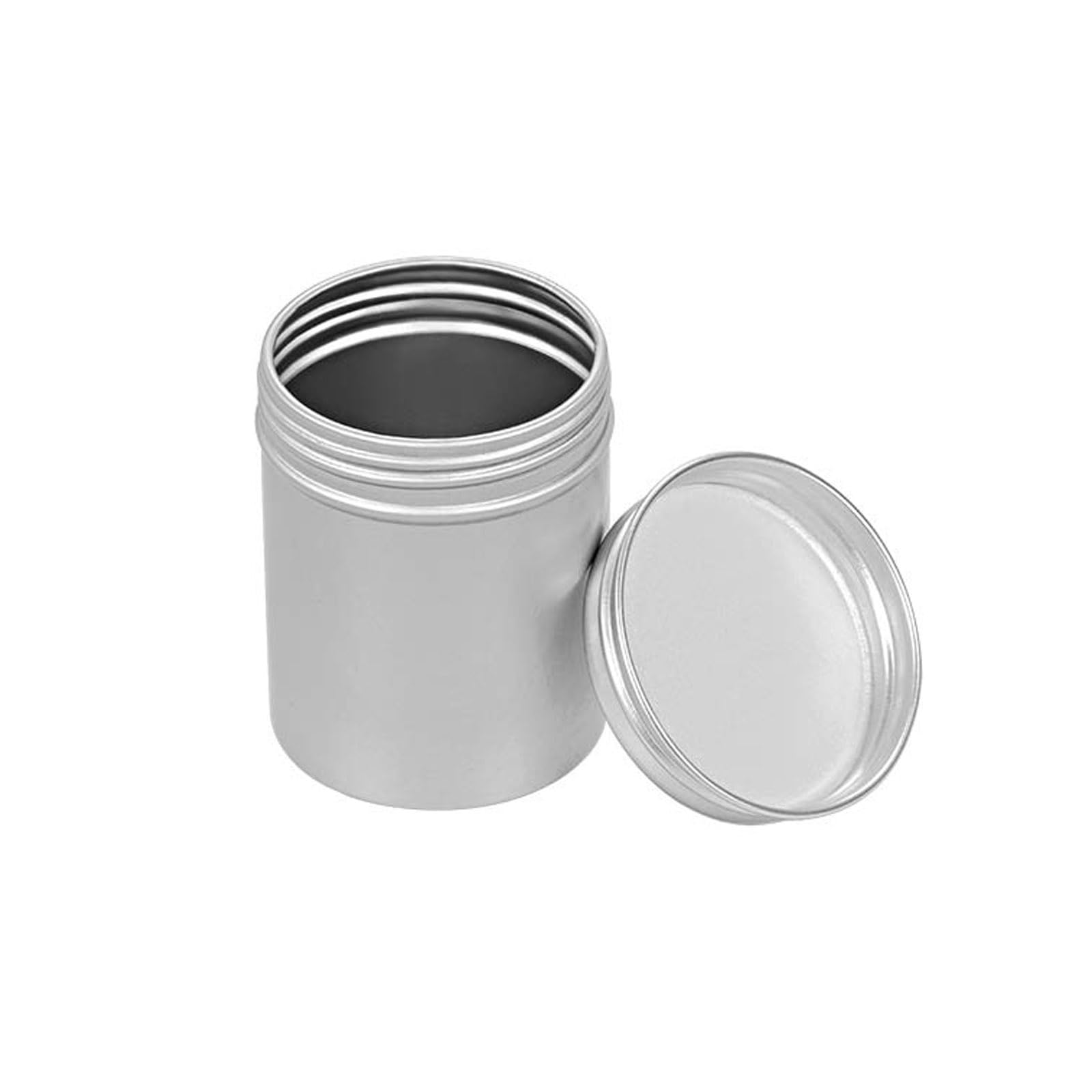 Recogwood 80ml Aluminium Tin Jars, Round Metal Tins Empty Storage Containers, Cosmetic Sample Storage Can with Screw Lid for DIY Crafts, Powder, Candle