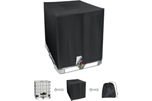 275 Gallon 1000L Water Tank Cover for Outside with Zipper IBC Tote Cover Oxford Cloth 420D Fastening Drawstring and Ankle Buc