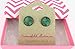 Summerfield Collection Antiqued Gold-tone Faux Druzy Stone Stud Earrings 12mm (Mint Green)