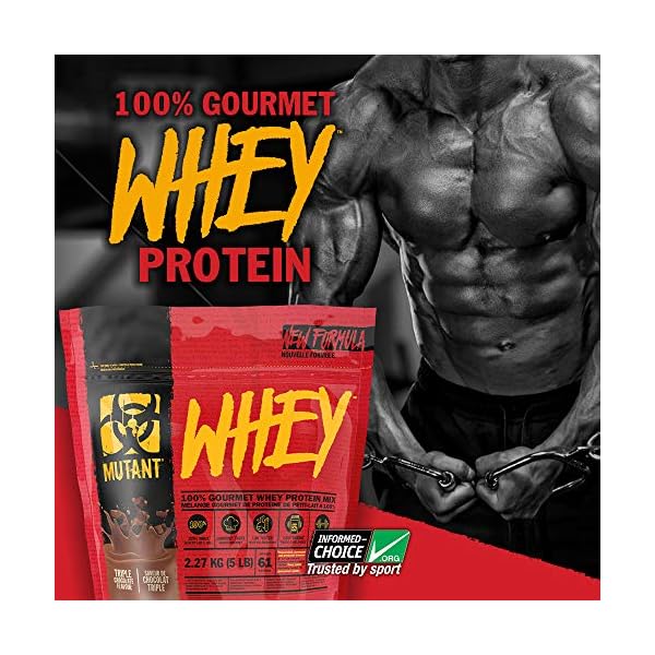Mutant Whey – 100% Whey Protein Powder, Gourmet Taste, 22g of Protein, 10.4 g EAAs, 5 g BCAAs, Fast Absorbing, Easy Digesting -2.27 kg - Cookies and Cream