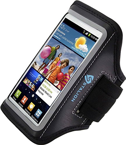 Galaxy S3 Armband : Stalion Sports Running & Exercise Gym Sportband (Jet Black) Water Resistant + Sweat Proof + Key Holder